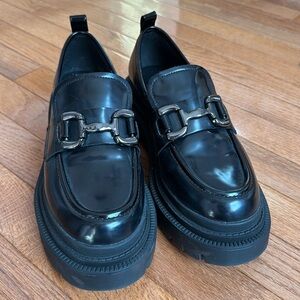 Madden Girl Black Ashlee Platform Loafer
